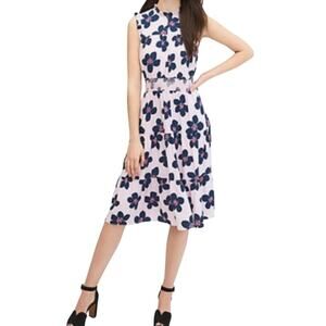Kate Spade Grand Flora Midi Dress Lavender Purple Pink Blue Floral Small
